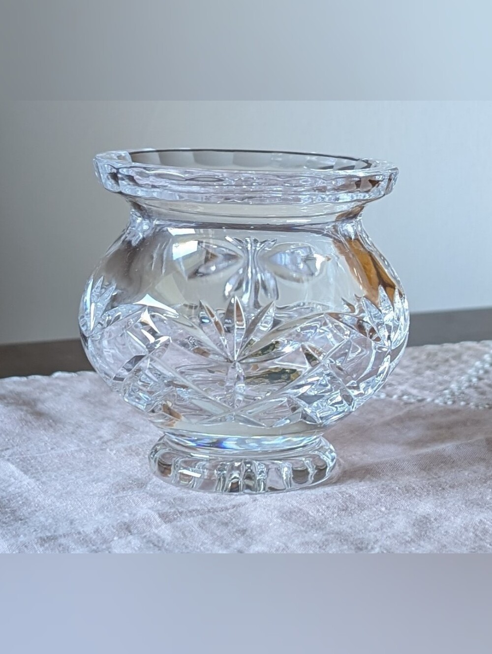 Votive Candle Holder Clear Honour Crystal 24% Leaded Made In Slovenia